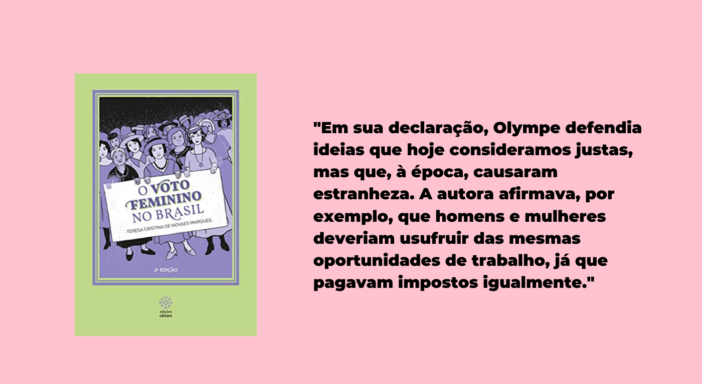 Capa do livro O Voto feminino no Brasil, quinta opção