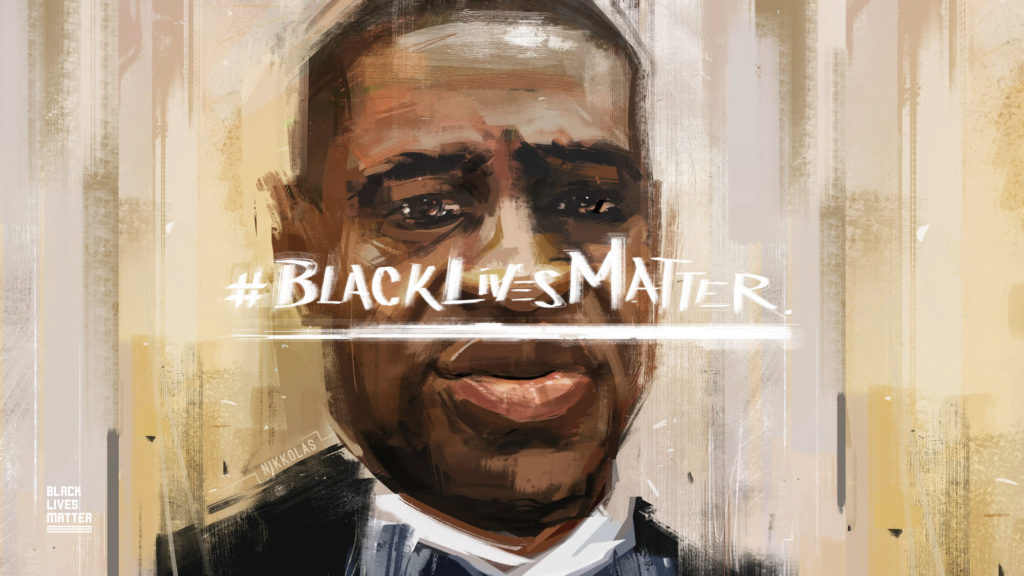 Posicionamento digital. Black Lives Matter. George Floyd