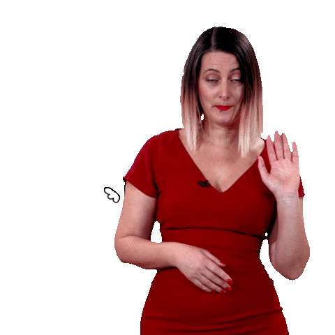 Veronica Benini, a estrategista digital mais corajosa da web está usando um vestido vermelho aderente com um decote em V, que da tchau. 